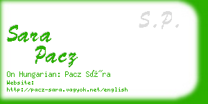 sara pacz business card